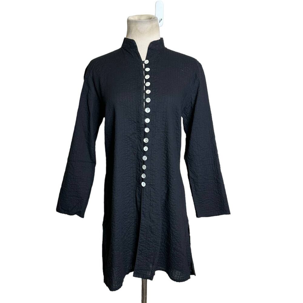 Kemble Palm Beach Black Classic Tunic Blouse size M
